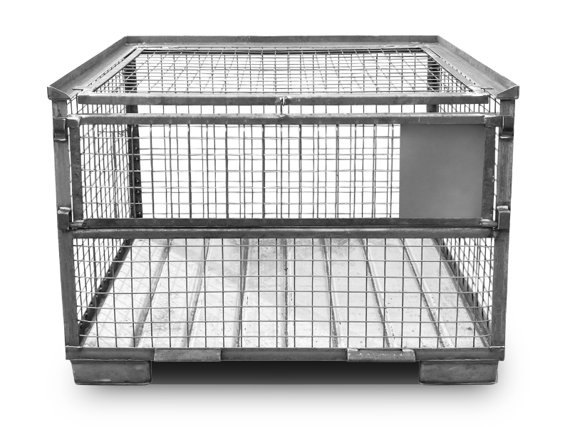 Gitterbox mit verschließbarem Gitterdeckel - Details ansehen